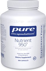 Мультивитамины / минералы, Nutrient 950, Pure Encapsulations, формула, 360 капсул