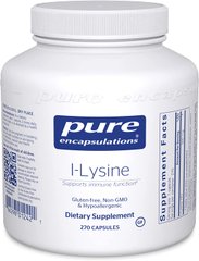 L-лизин, l-Lysine, Pure Encapsulations, 270 капсул