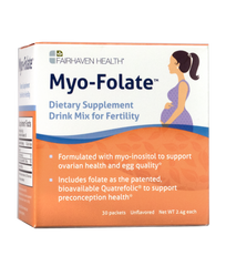 Fairhaven Health, Myo-Folate, A Drinkable Fertility Supplement, Unflavored, 30 Packets, 2.4 g Each