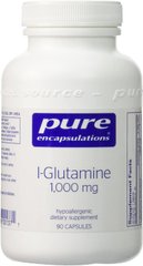 L-глютамин 1000 мг, l-Glutamine 1000 mg, Pure Encapsulations, 90 капсул