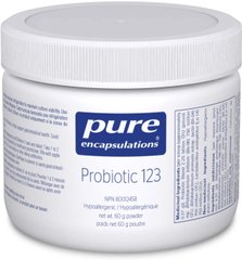 Пробиотики, Поддержка Здоровой Микрофлоры Кишечника, для Детей, Probiotic 123, Pure Encapsulations, 60 гр.