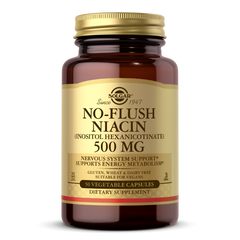Ниацин, No-Flush Niacin, Solgar, 500 мг, 50 капсул