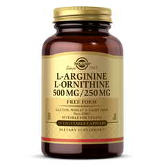 Aргинин Орнитин, L-Arginine L-Ornithine, Solgar, 500/250 мг, 50 капсул