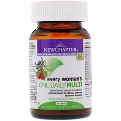 Ежедневные Витамины для Женщин, Woman's One Daily Multi, New Chapter, 1 в день, 48 таблеток