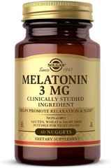 Мелатонин, Melatonin, Solgar, 3 мг, 60 таблеток