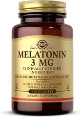 Мелатонин, Solgar, 3 мг, 120 жевательных таблеток