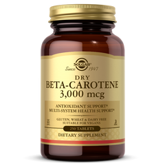 Бета Каротин (Dry Beta Carotene), Solgar, 10000 МЕ, 250 таблеток