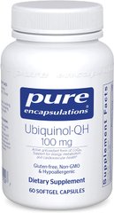 Убихинол-QH, Ubiquinol-QH, Pure Encapsulations, 100 мг, 60 капсул