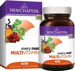 Щоденні Вітаміни для Чоловіків, Every Man Multivitamin, New Chapter, 48 таблеток