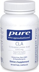Конъюгированная Линолевая Кислота, CLA, Pure Encapsulations, 1000 мг, 60 капсул