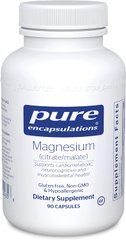 Магний (цитрат/малат), Magnesium (citrate/malate), Pure Encapsulations, 90 капсул