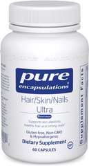 Витамины для Волос, Кожи и Ногтей, Hair/Skin/Nails Ultra, Pure Encapsulations, 60 капсул