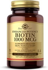 Биотин, Biotin, Solgar, 1000 мкг, 100 капсул