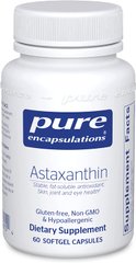 Астаксантин, Astaxanthin, Pure Encapsulations, 60 капсул