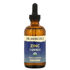 Цинк, Zinc, Dr. Mercola, 15 мг, 115 мл