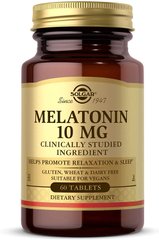 Мелатонин (Melatonin), Solgar, 10 мг, 60 таблеток
