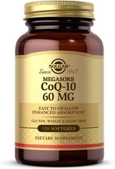 Коэнзим Q10 Мегасорб (CoQ-10, Megasorb), Solgar, 60 мг, 120 капсул