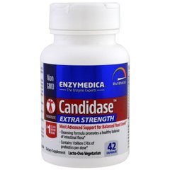 Противокандидное Средство, Candidase, Extra Strength, Enzymedica, 42 капсулы