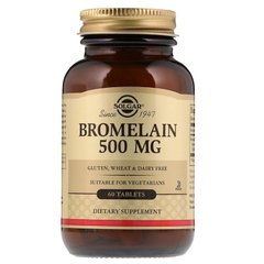 Бромелайн, Solgar, 500 мг, 60 таблеток