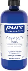 Кальций Магний Витамин D в форме жидкости, Cal/Mag/D liquid, Pure Encapsulations, 480 мл