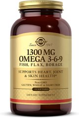 Рыбий Жир, Омега 3-6-9 (EFA, Omega 3-6-9), Solgar, 1300 мг, 120 капсул