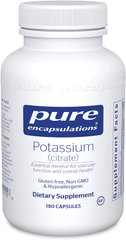 Калий (цитрат), Potassium (citrate), Pure Encapsulations, 180 капсул
