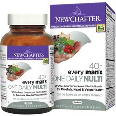 Мультивитамины для Мужчин 40+, Daily Multi, New Chapter, 1 в день, 96 таблеток