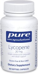 Ликопин, Lycopene, Pure Encapsulations, 20 мг, 60 капсул