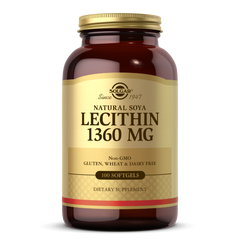 Лецитин, Lecithin, Solgar, 1360 мг, 100 капсул