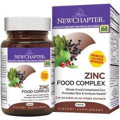 Цинк, Пищевой Комплекс, Zinc, New Chapter, 60 таблеток