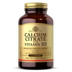 Кальций Цитрат и Витамин Д3, Calcium Citrate with Vitamin D3 250 mg/150 IU, Solgar, 120 таблеток