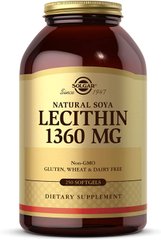 Лецитин, Solgar, 1360 мг, 250 капсул