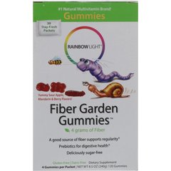 Пищевые Волокна для Детей, Fiber Garden Gummies, Rainbow Light, 30 пак. по 4шт.
