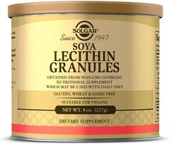 Лецитин, Lecithin Granules (Soya), Solgar, гранулы, 227 г