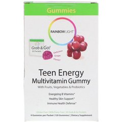 Мультивитамины для Подростков, Multivitamin Gummy, Rainbow Light, 30 пакетиков