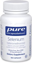 Селен (селенометионин), Selenium (selenomethionine), Pure Encapsulations, 200 мкг, 180 капсул