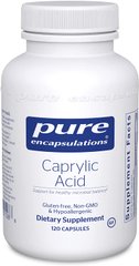 Каприловая Кислота, Caprylic Acid, Pure Encapsulations, 120 капсул