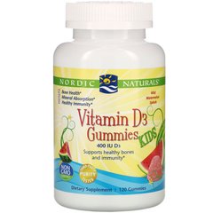 Витамин D3 для детей, Vitamin D, Nordic Naturals, 120 желе