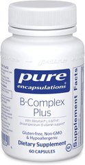 Витамин B (Комплекс - Сбалансированная витаминная формула), B-Complex Plus, Pure Encapsulations, 60 капсул
