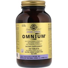 Омниум, Мультивитамины и Минералы, Solgar, 100 табл