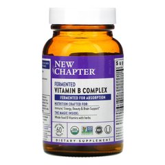 Комплекс витаминов B ферментированный, Fermented Vitamin B Complex, New Chapter, 60 веганских tablets