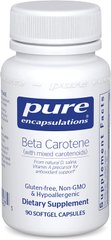 Бета Каротин (со смешанными каротиноидами), Beta Carotene, Pure Encapsulations, 90 капсул