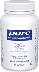 Коэнзим Q10, CoQ10, Pure Encapsulations, 500 мг, 60 капсул
