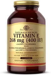 Витамин Е, Natural Vitamin E, Solgar, 400 МЕ, 250 капсул