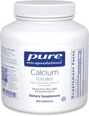 Кальций (Цитрат), Calcium (Citrate), Pure Encapsulations, 180 капсул