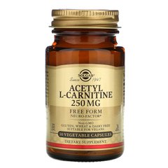Ацетил - L карнитин, Solgar, 250 мг, 30 капсул