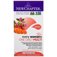 Мультивитамины для Женщин 55+, One Daily Multi, New Chapter, 1 в день, 72 таблетки