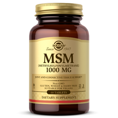 Метилсульфонилметан, MSM, Solgar, 1000 мг, 60 таблеток