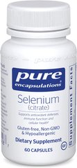 Селен (цитрат), Selenium (citrate), Pure Encapsulations, 60 капсул