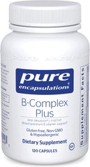 Витамин B (Комплекс - Сбалансированная витаминная формула), B-Complex Plus, Pure Encapsulations, 120 капсул